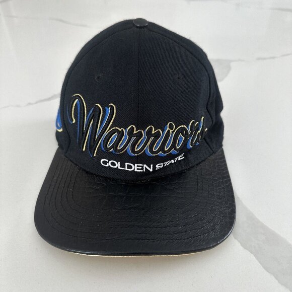 Pro-player Other - Rare Golden State Warriors Cap With Leather Brim & Wool Crown Adjust. Backstrap